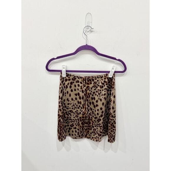 Reformation Benson Leopard Silk Mini Pencil Straight Skirt Brown Women's Size 2 - Picture 8 of 9